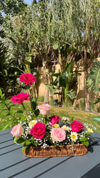 Blush Garden Basket Arrangement